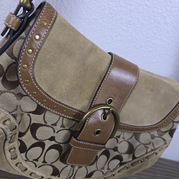 Coach Vintage (2006)Soho Signature Jacquard & Suede Hobo shoulder bag - Preloved - Picture 16 of 16